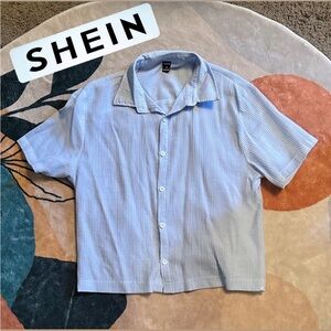 SHEIN Light Blue Button Down Shirt